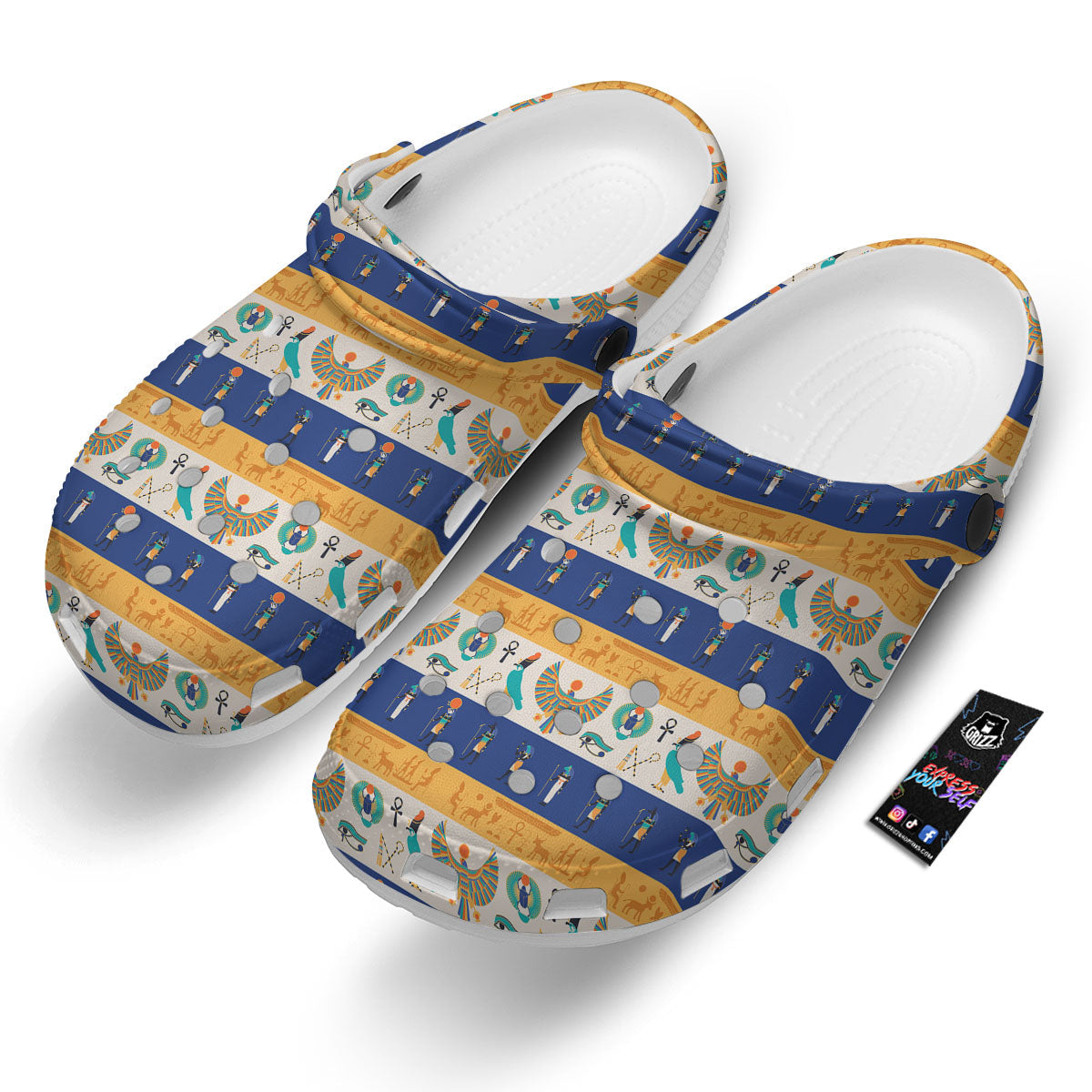 Symbols Egyptian Print Pattern Clog-grizzshop