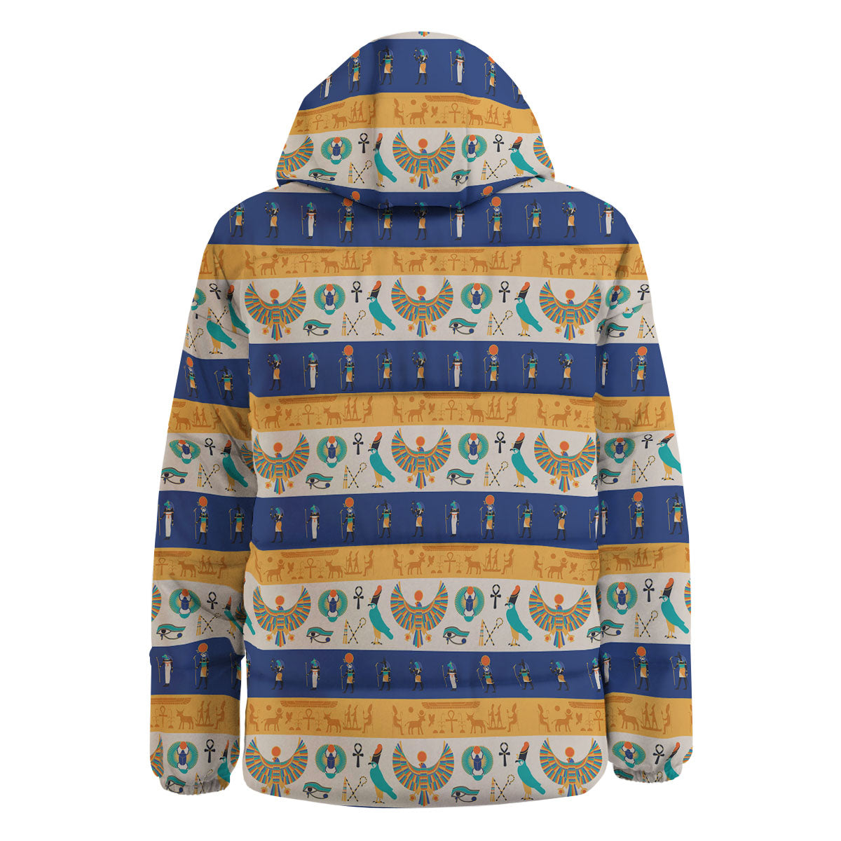 Symbols Egyptian Print Pattern Down Jacket-grizzshop