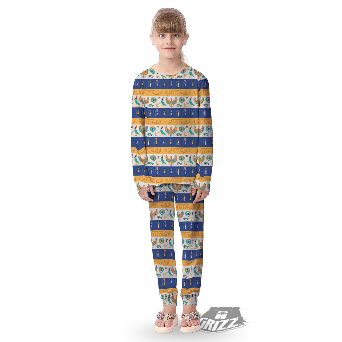 Symbols Egyptian Print Pattern Kid's Pajamas-grizzshop