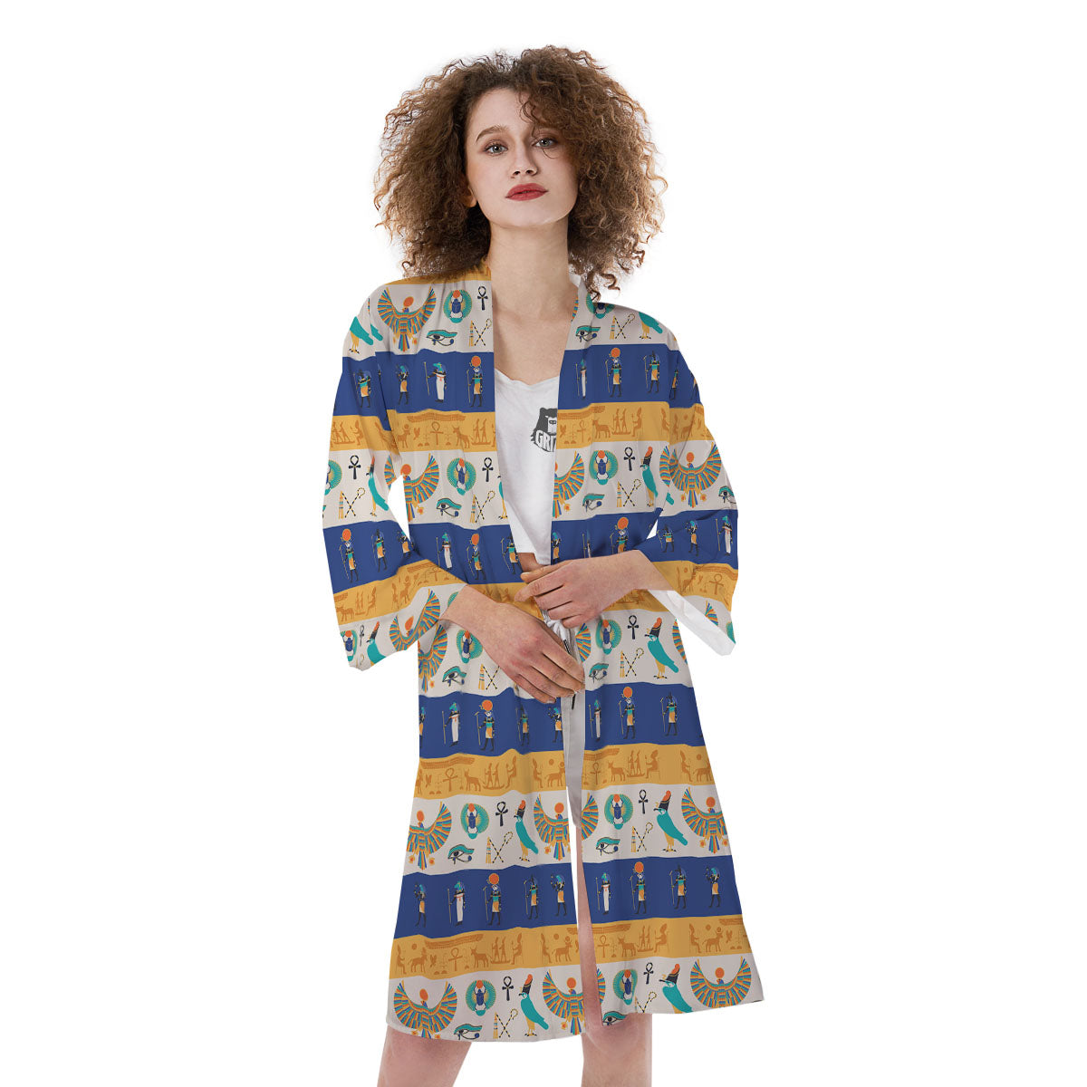 Symbols Egyptian Print Pattern Kimono-grizzshop