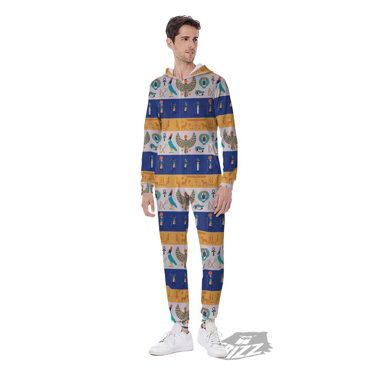 Symbols Egyptian Print Pattern Men's Jumpsuit-grizzshop