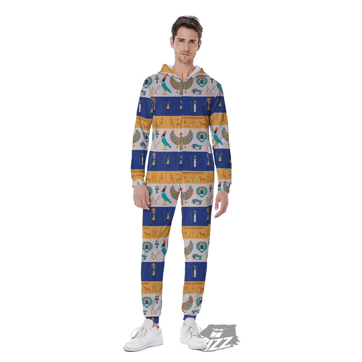 Symbols Egyptian Print Pattern Men's Jumpsuit-grizzshop