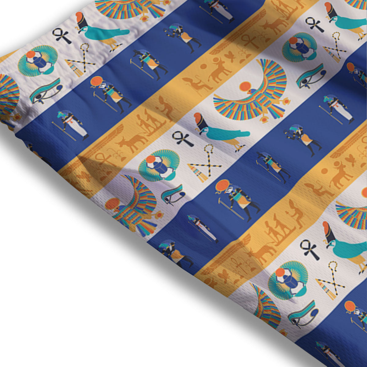 Symbols Egyptian Print Pattern Mesh Shorts