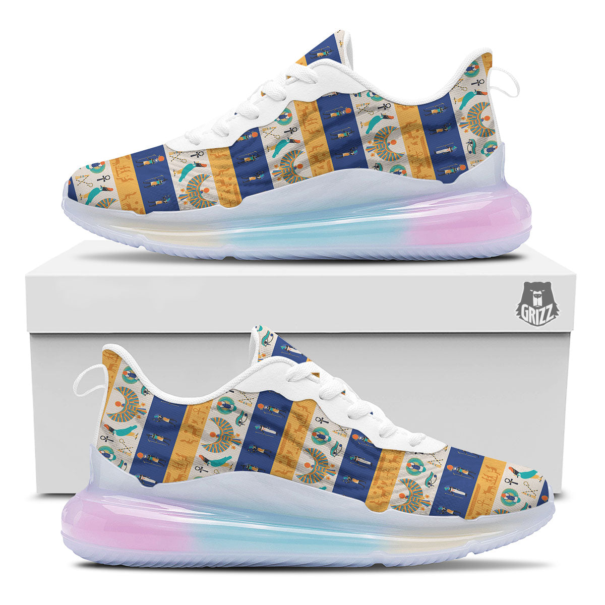 Symbols Egyptian Print Pattern Running Sneakers-grizzshop