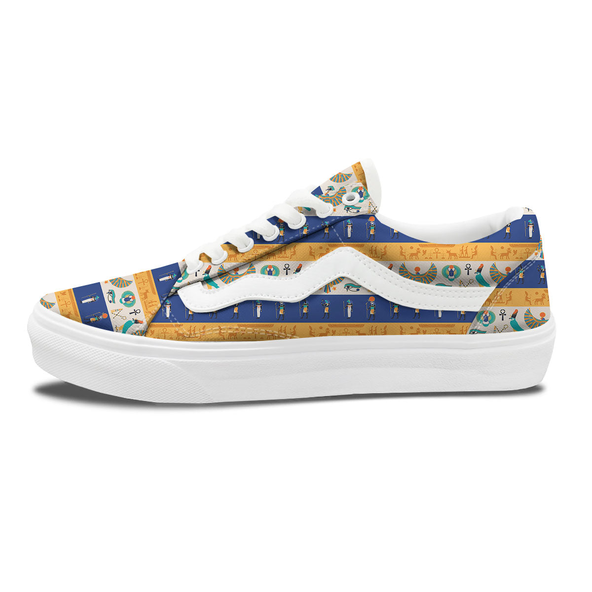 Symbols Egyptian Print Pattern Skate Shoes-grizzshop