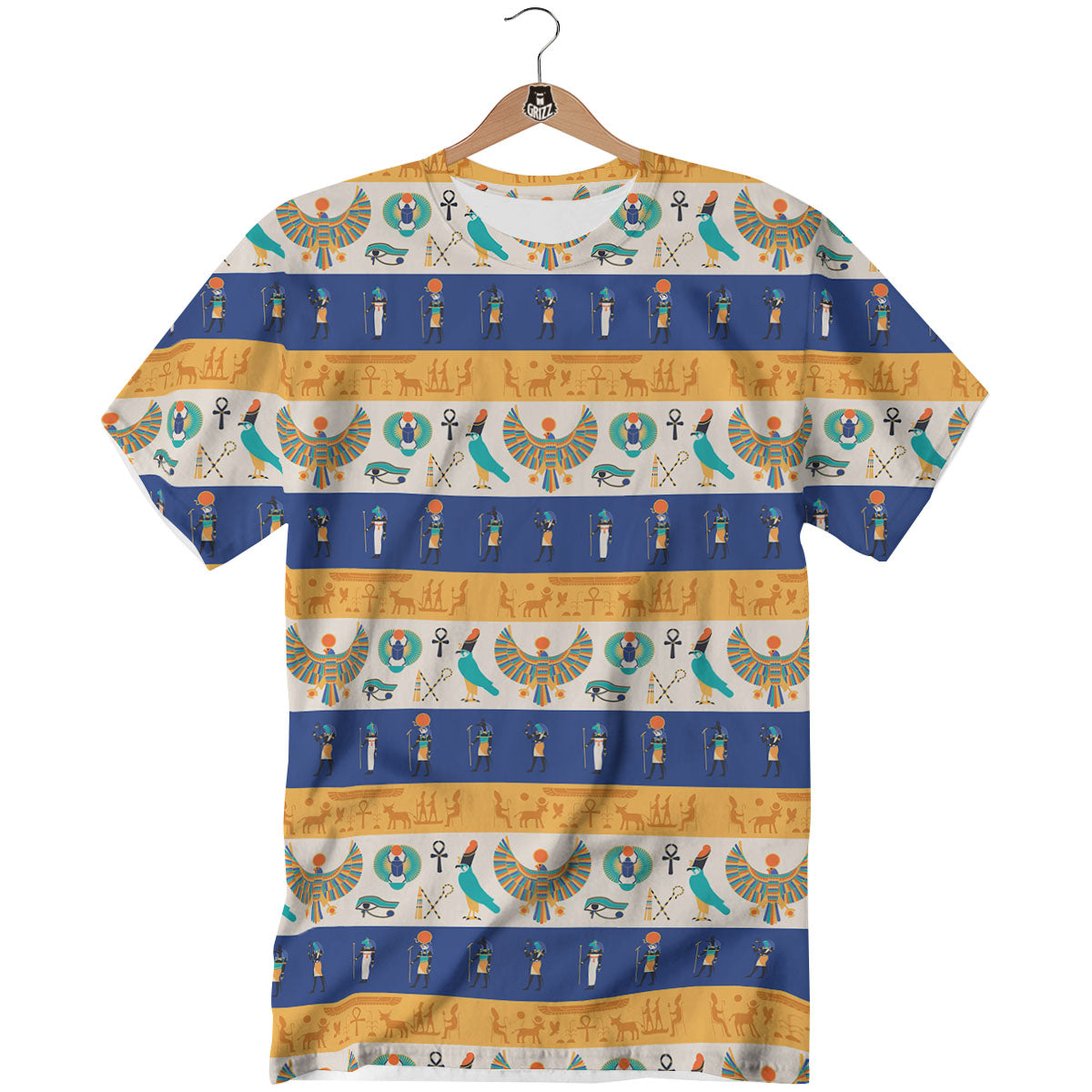 Symbols Egyptian Print Pattern T-Shirt-grizzshop