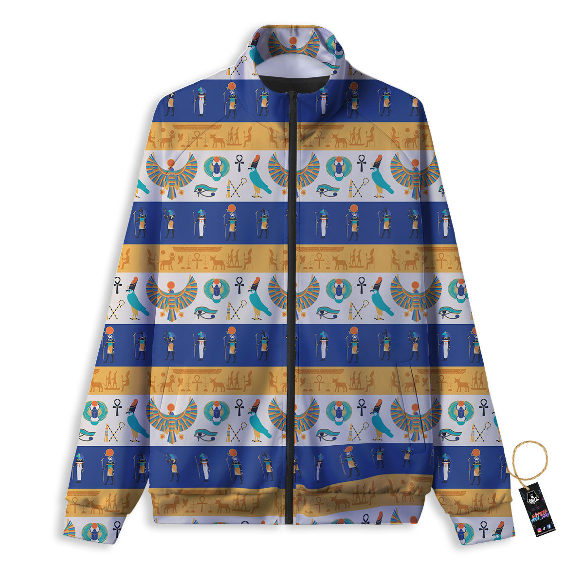 Symbols Egyptian Print Pattern Track Jacket-grizzshop