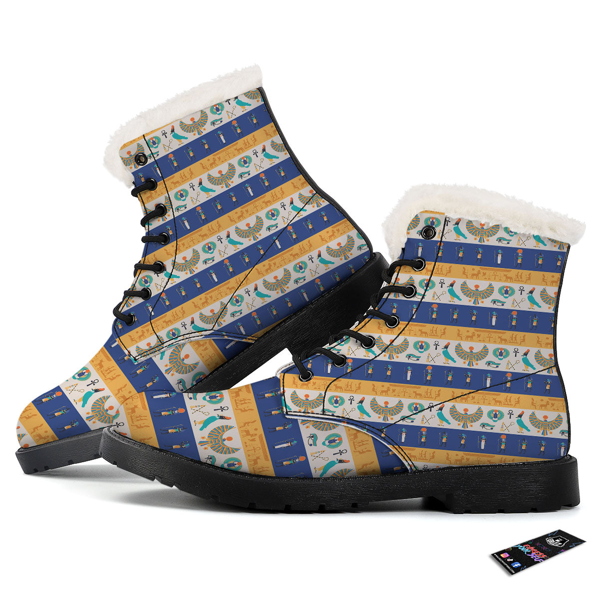 Symbols Egyptian Print Pattern Winter Boots-grizzshop