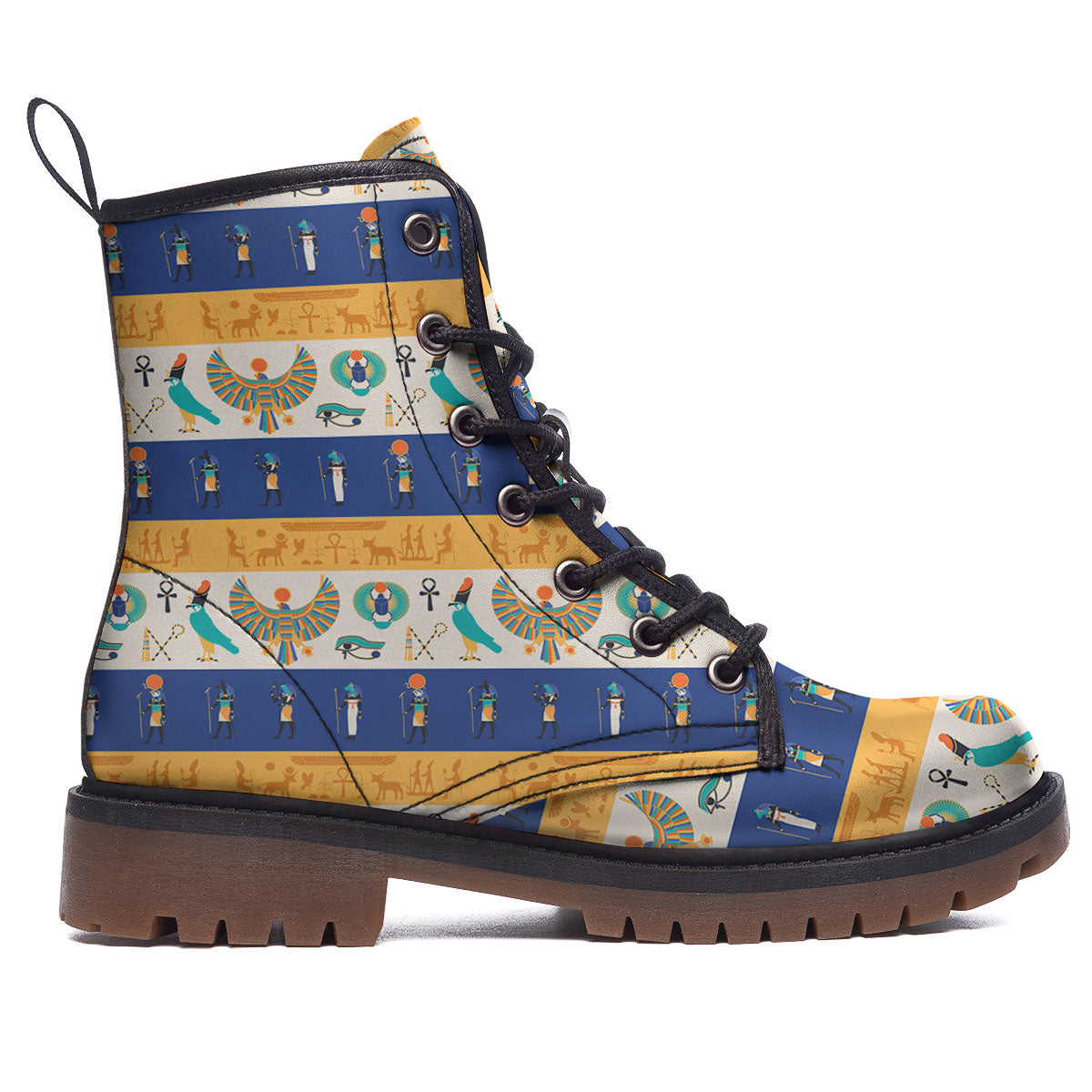 Symbols Egyptian Print Pattern Work Boots-grizzshop