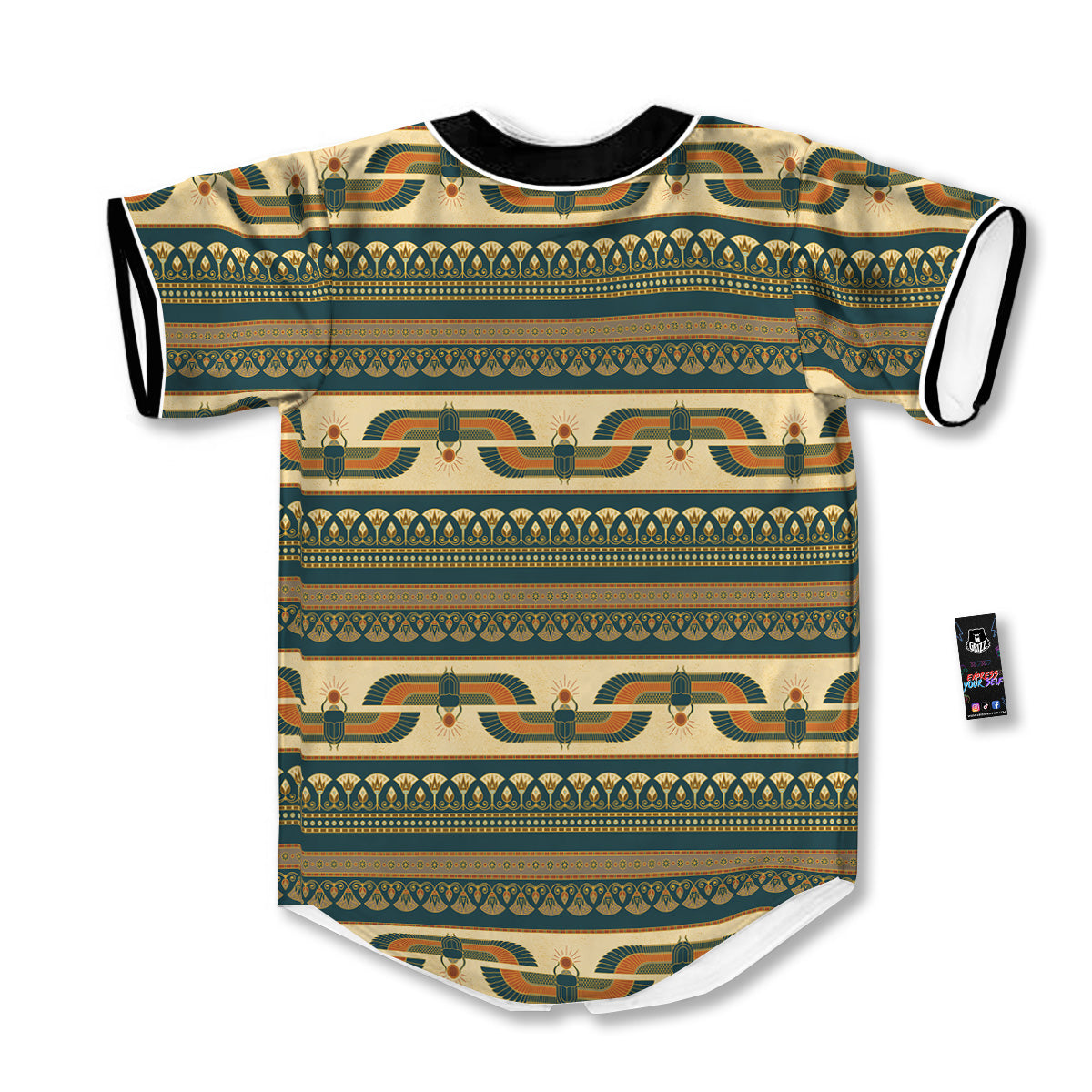Symbols Of Ancient Egypt Print Pattern Baseball Jersey-grizzshop