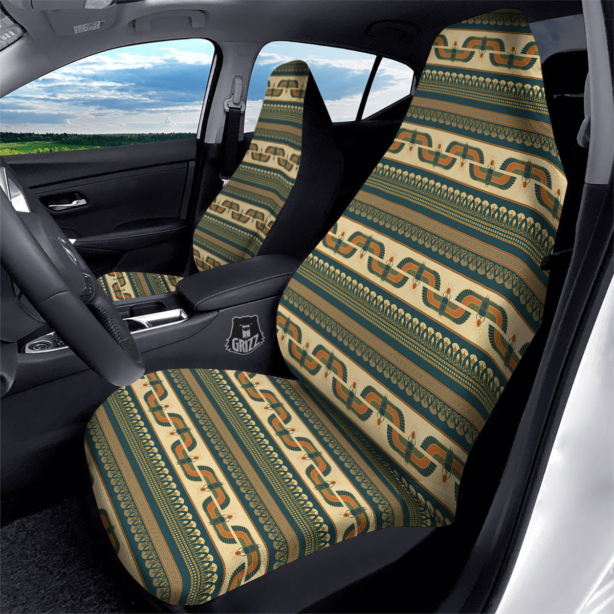 Symbols Of Ancient Egypt Print Pattern Car Seat Covers-grizzshop