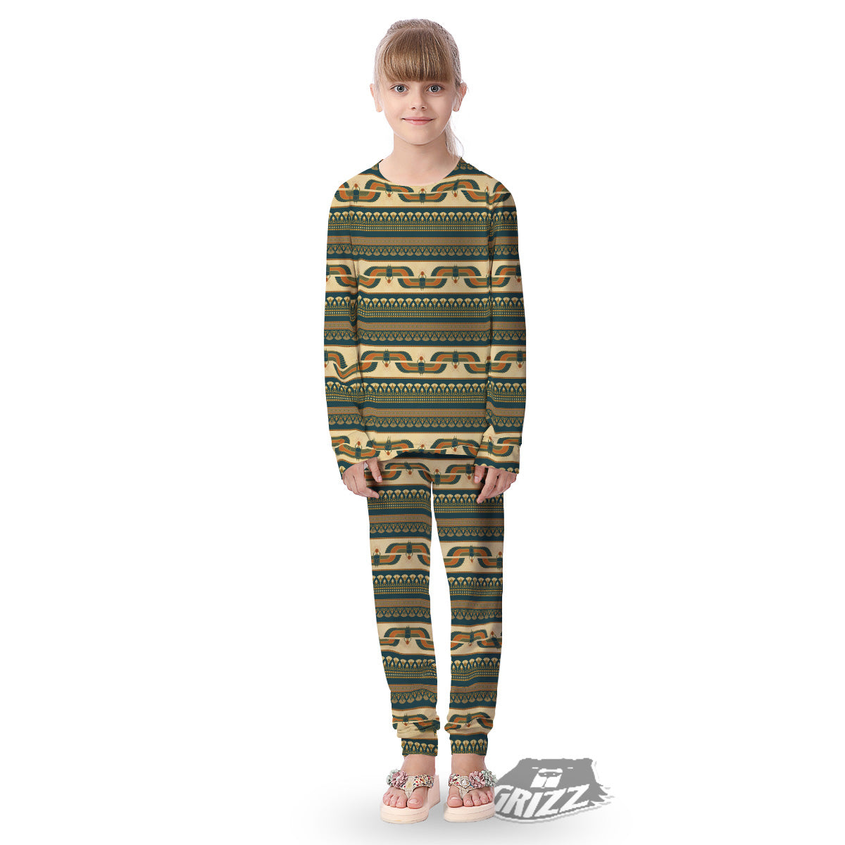 Symbols Of Ancient Egypt Print Pattern Kid's Pajamas-grizzshop