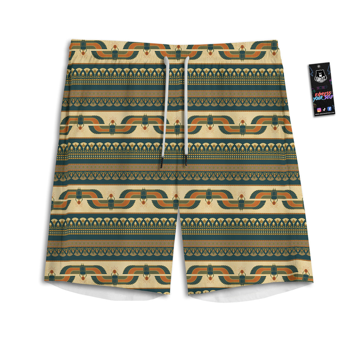 Symbols Of Ancient Egypt Print Pattern Men's Athletic Shorts