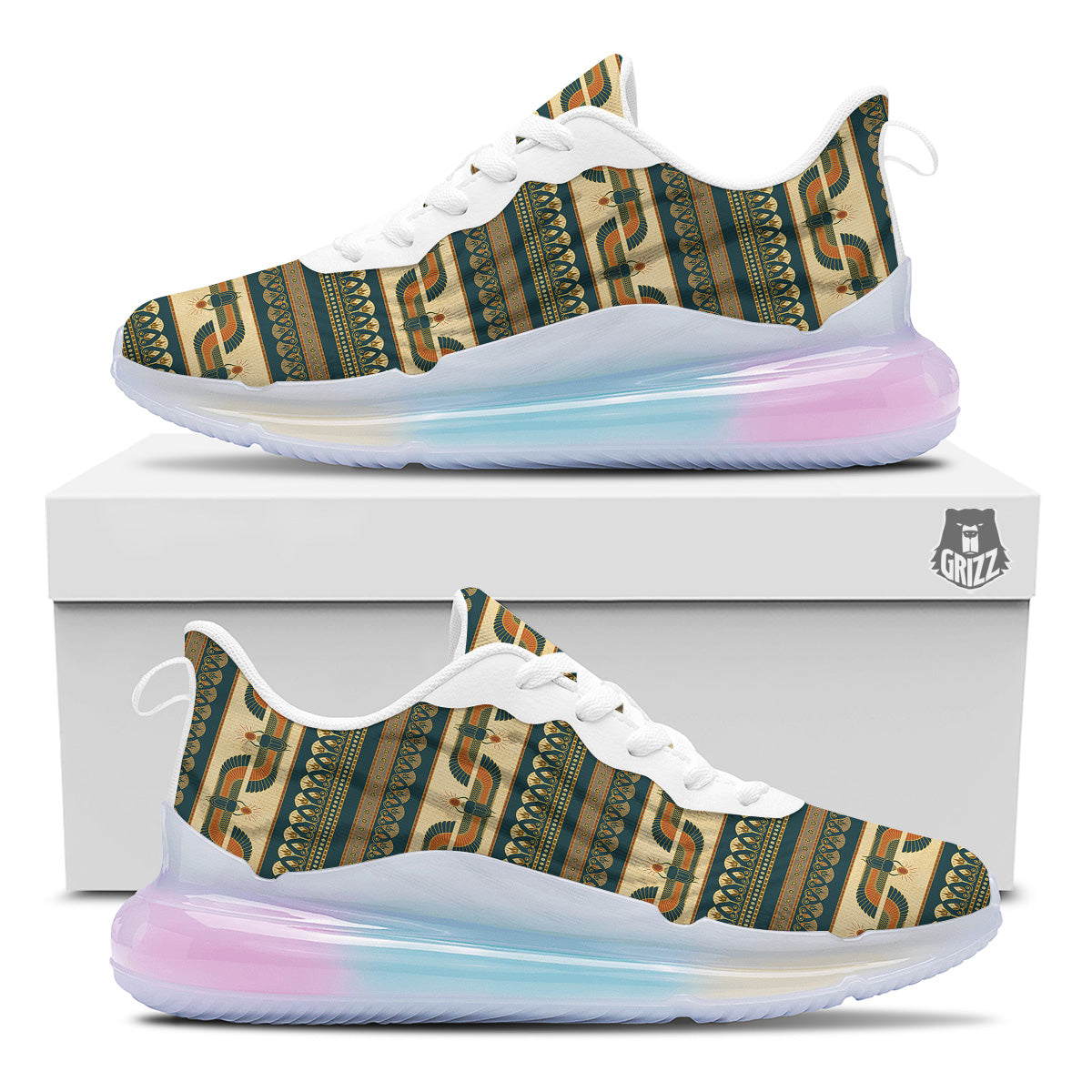 Symbols Of Ancient Egypt Print Pattern Running Sneakers-grizzshop