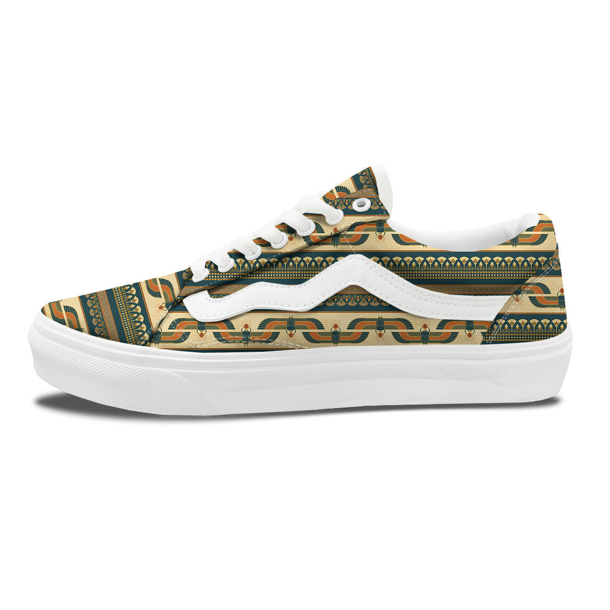 Symbols Of Ancient Egypt Print Pattern Skate Shoes-grizzshop