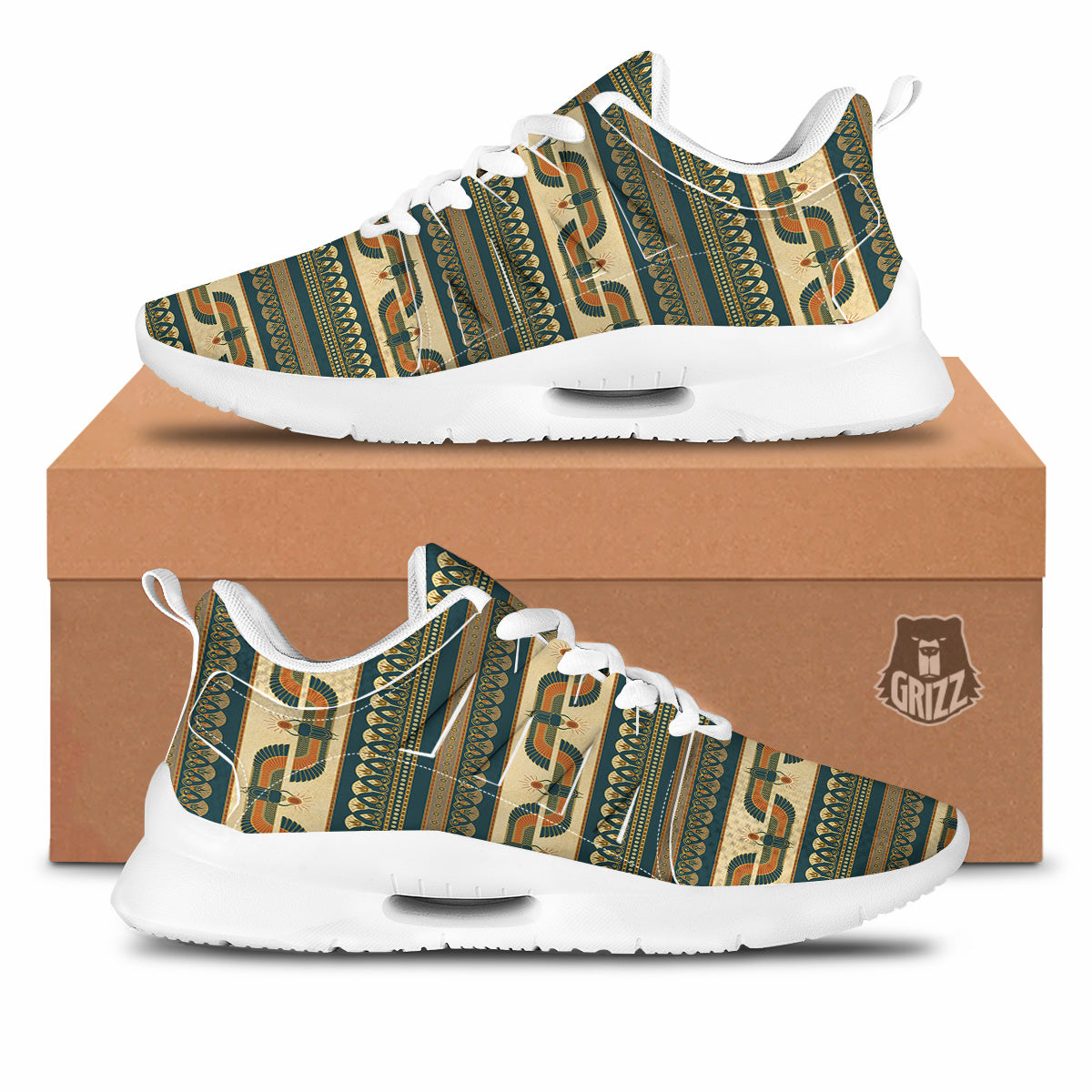 Symbols Of Ancient Egypt Print Pattern Tennis Shoes-grizzshop