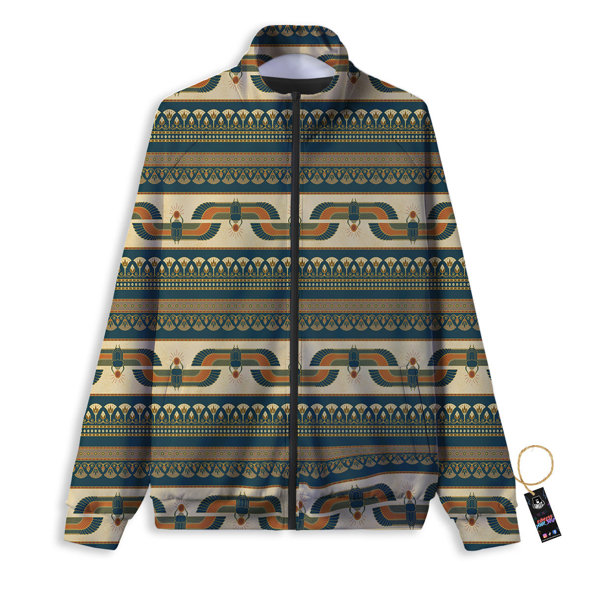 Symbols Of Ancient Egypt Print Pattern Track Jacket-grizzshop