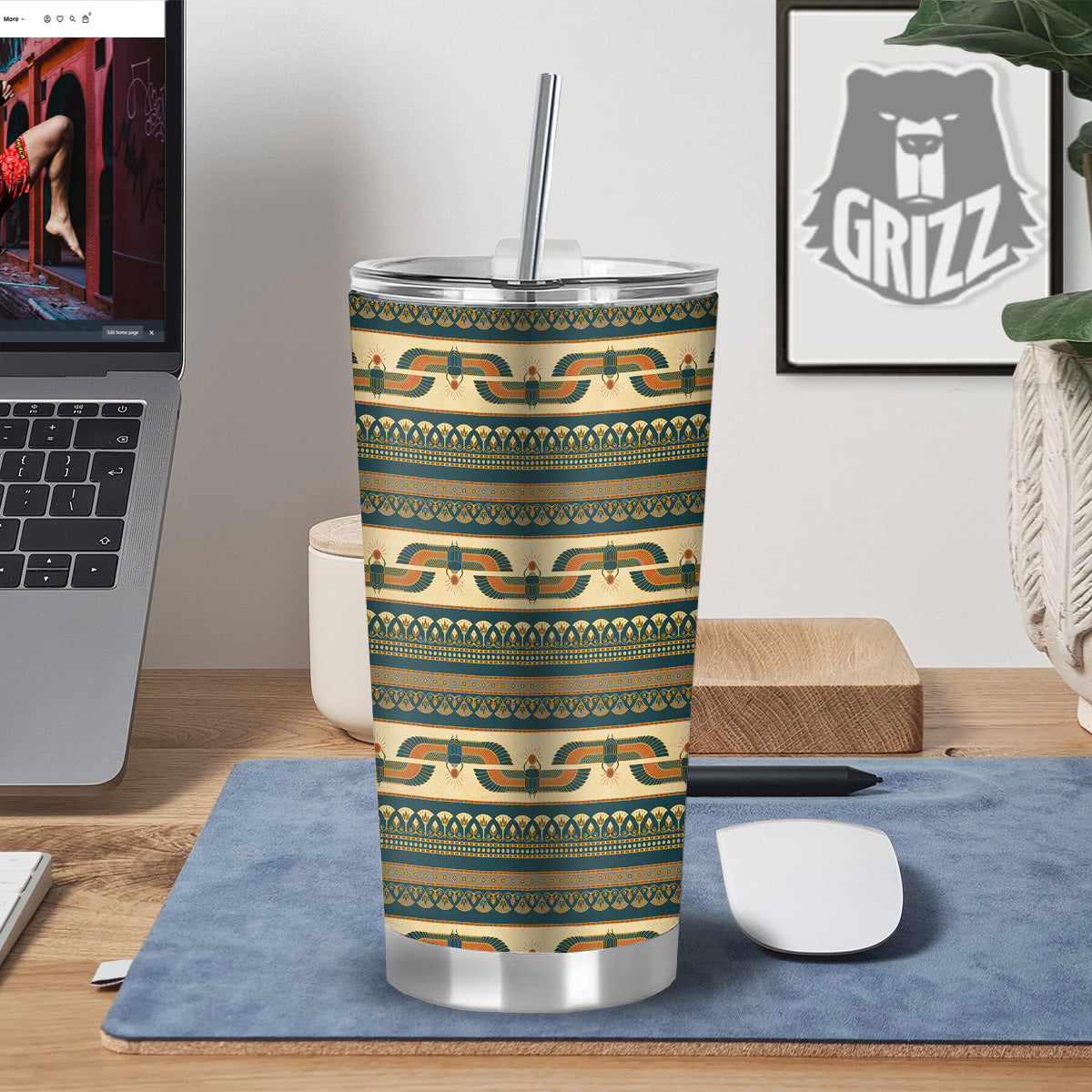 Symbols Of Ancient Egypt Print Pattern Tumbler-grizzshop