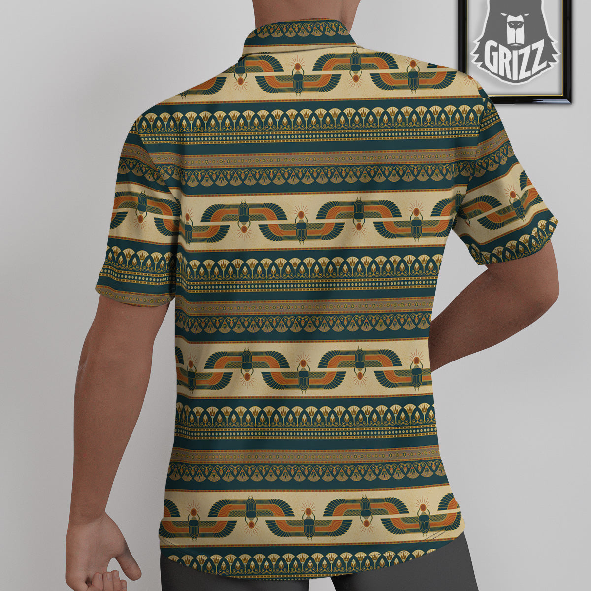 Symbols Of Ancient Egypt Print Pattern Untucked Shirts-grizzshop