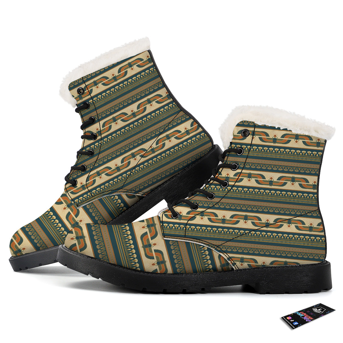 Symbols Of Ancient Egypt Print Pattern Winter Boots-grizzshop