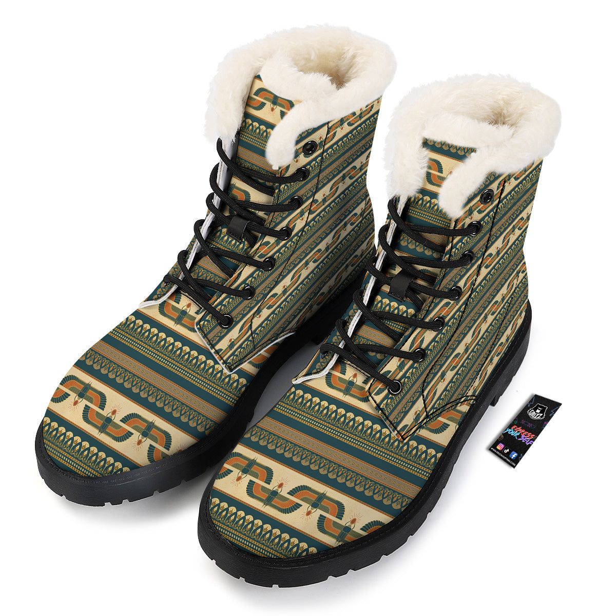 Symbols Of Ancient Egypt Print Pattern Winter Boots-grizzshop