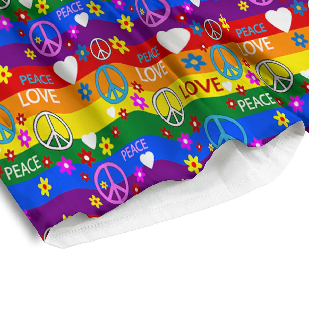 Symbols Of The Hippie And Rainbow Print Men's Athletic Shorts