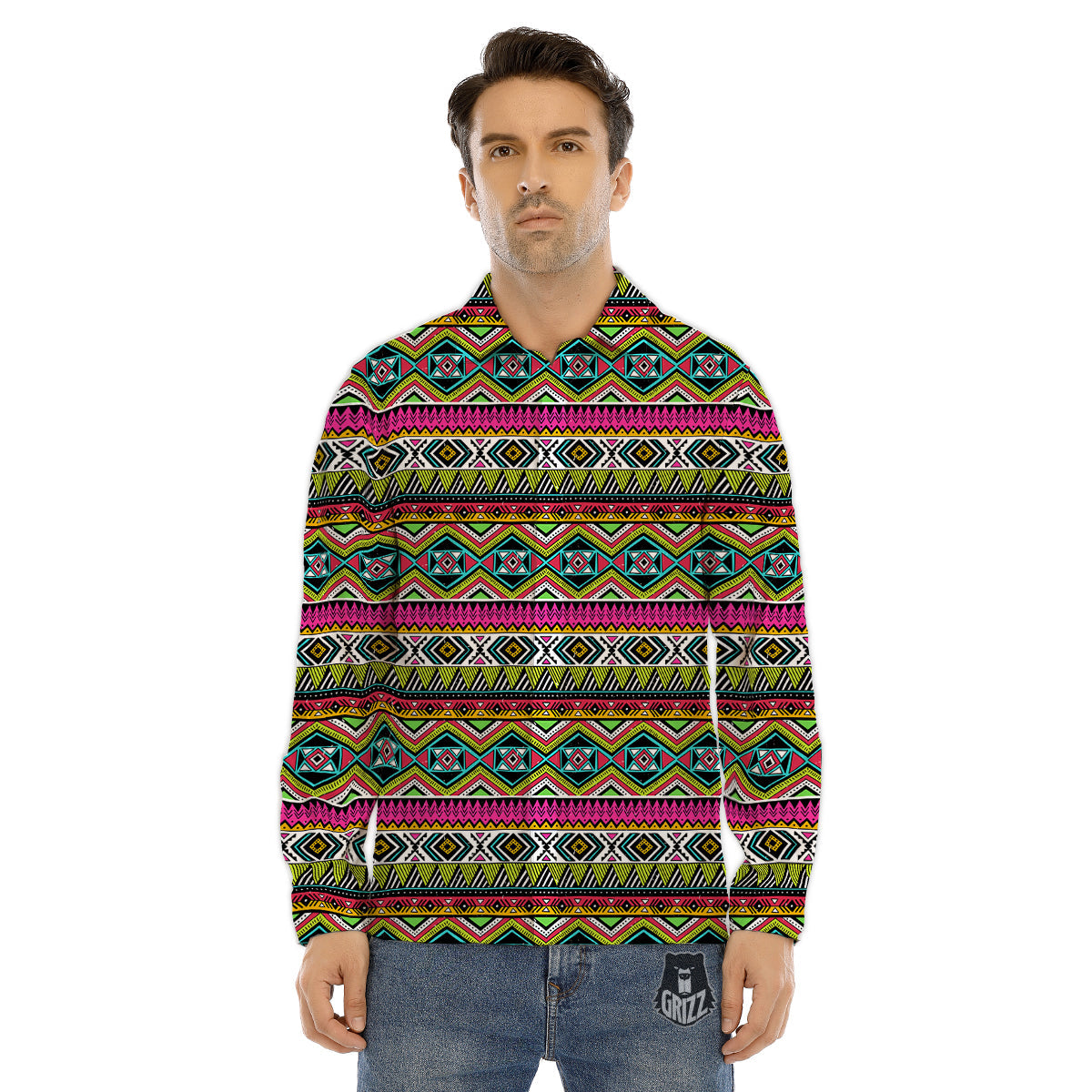 Symbols Of The Hippie And Rainbow Print Men's Dress Shirts-grizzshop