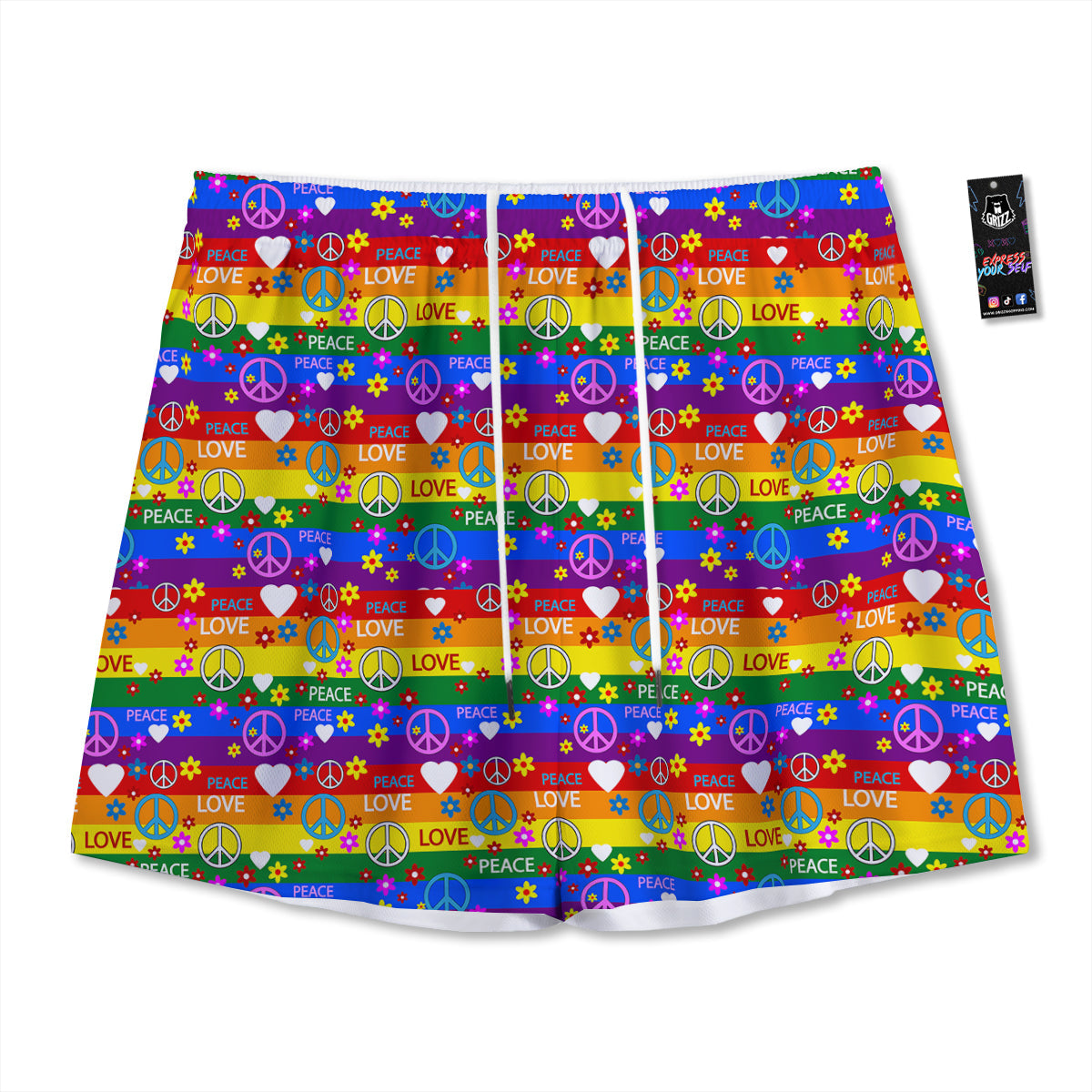 Tiger Cute Print Pattern Mesh Shorts