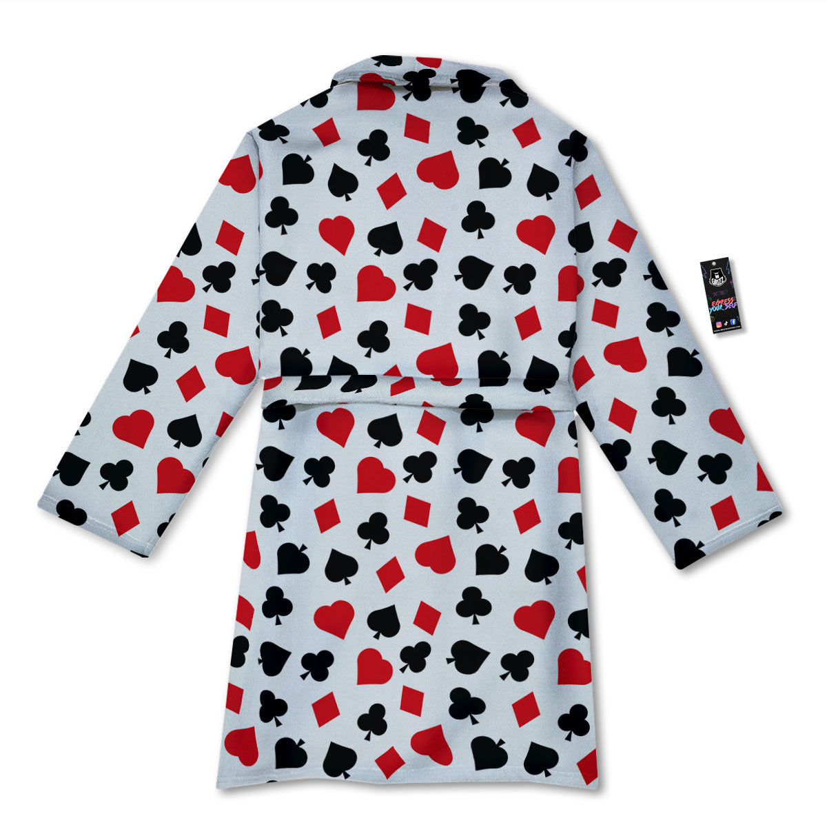 Symbols Playing Card Print Pattern Bathrobe-grizzshop