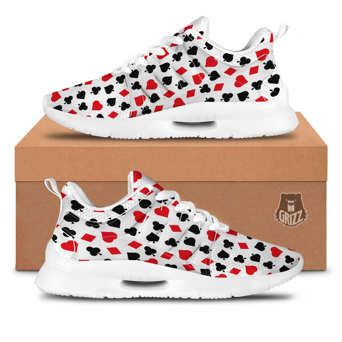 Symbols Playing Card Print Pattern Tennis Shoes-grizzshop