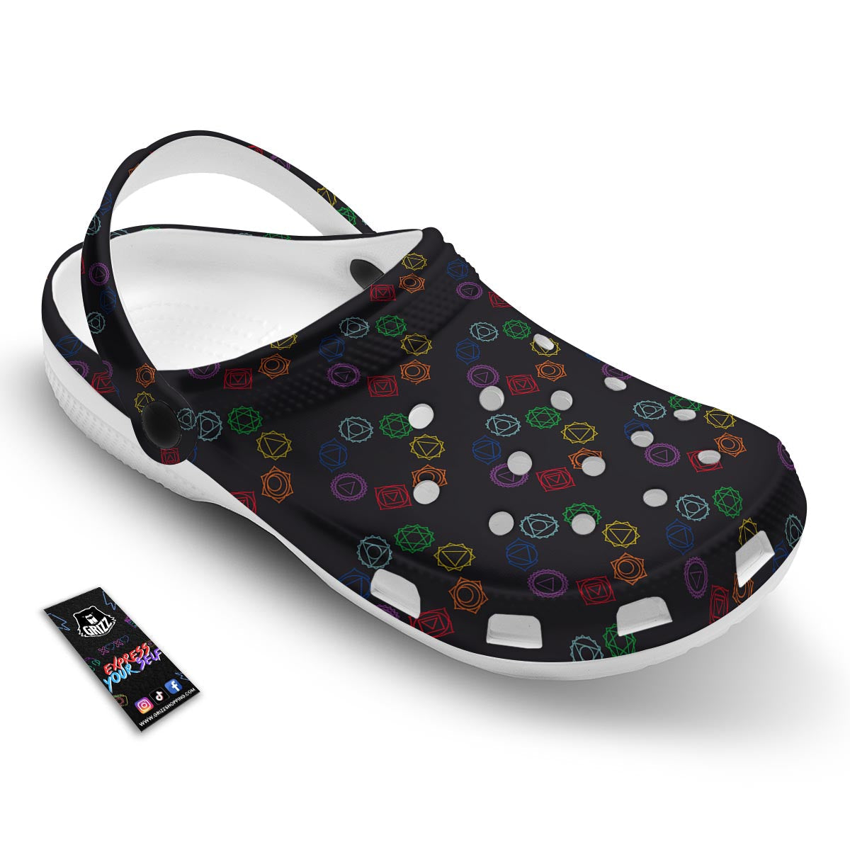 Symbols Seven Chakra Print Pattern Clog-grizzshop