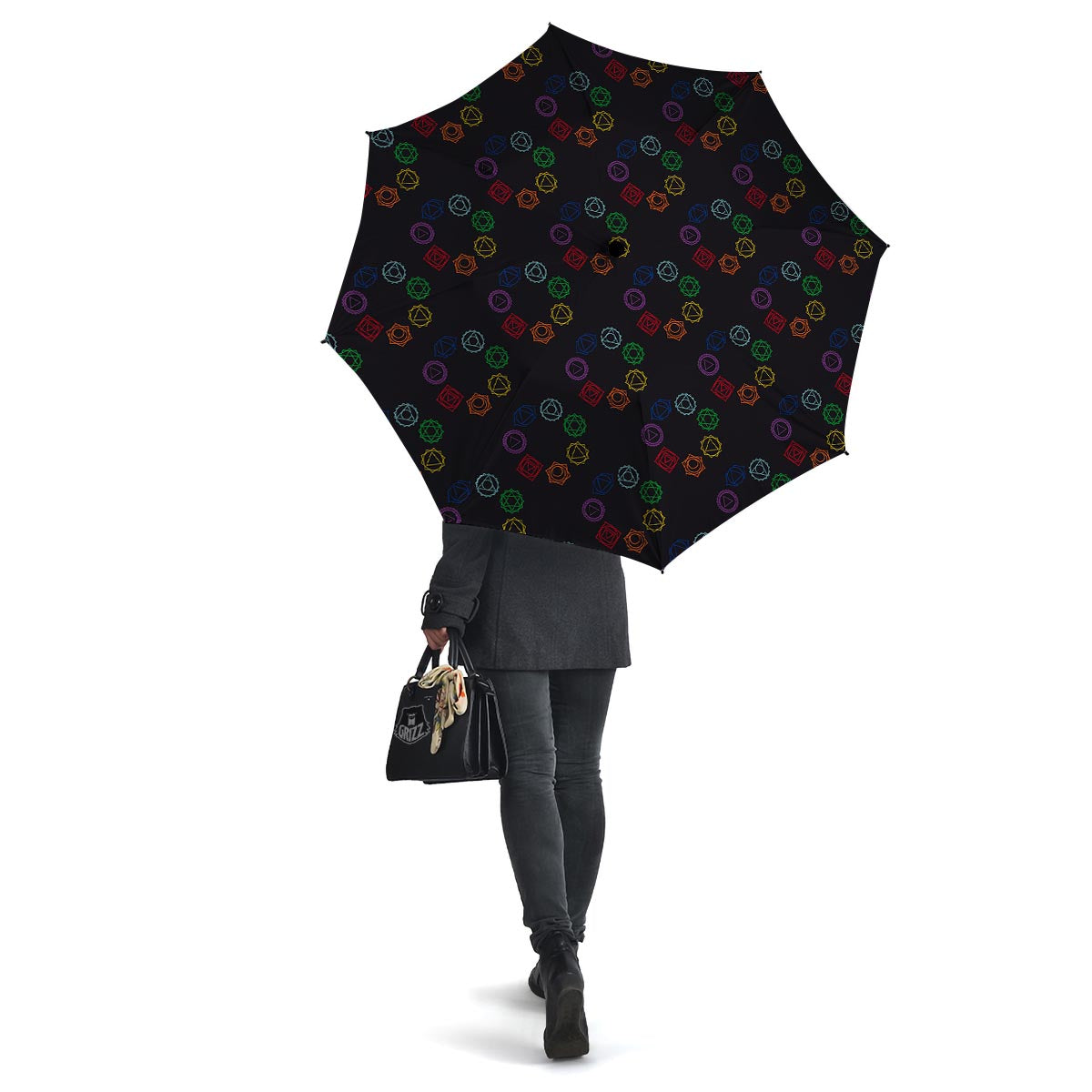 Symbols Seven Chakra Print Pattern Umbrella-grizzshop