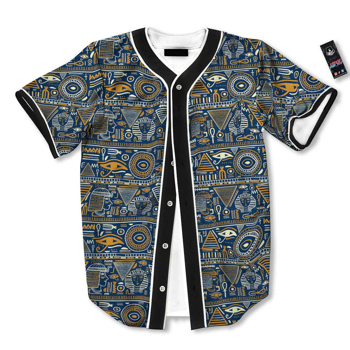 Symbols Tribal Egyptian Print Baseball Jersey-grizzshop