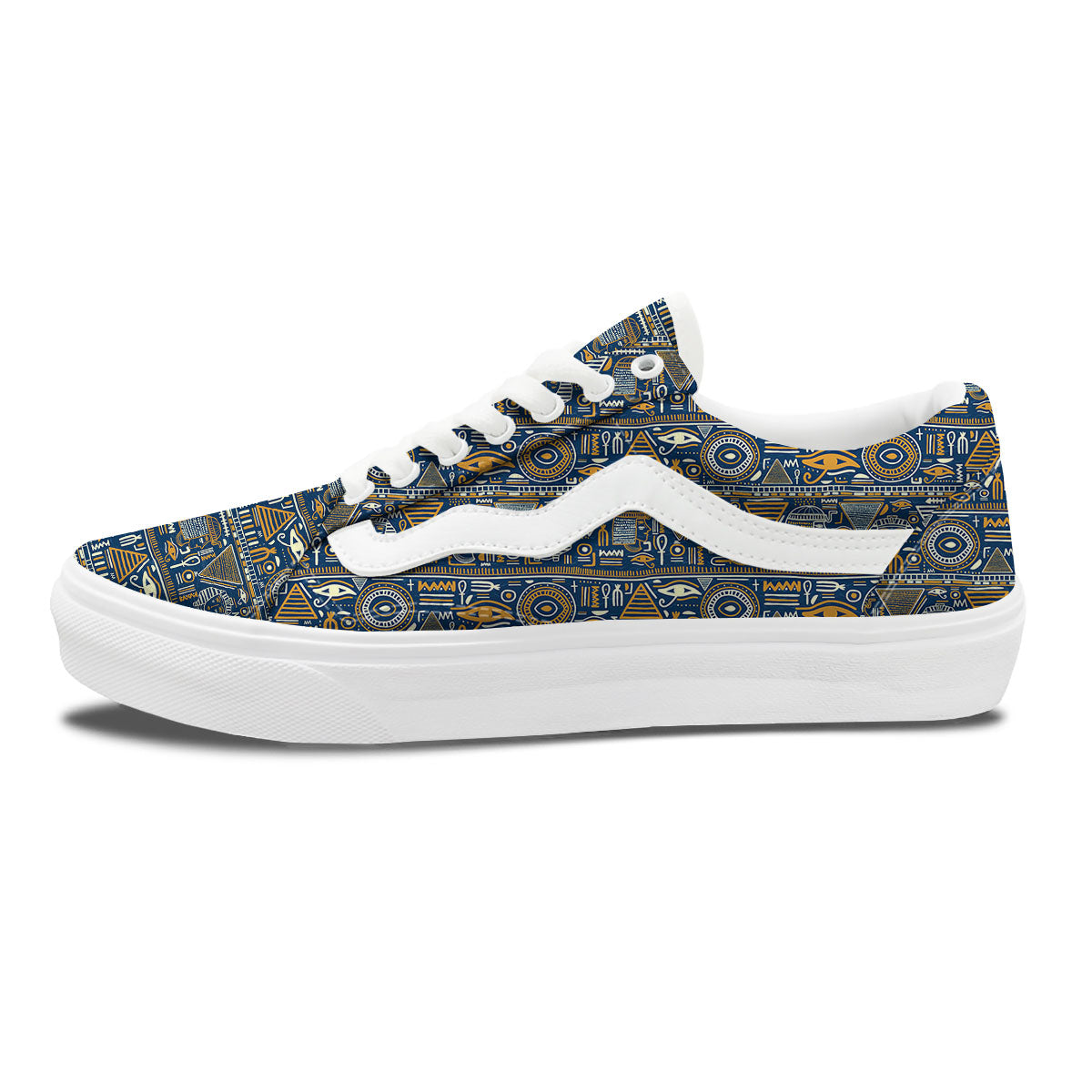 Symbols Tribal Egyptian Print Skate Shoes-grizzshop