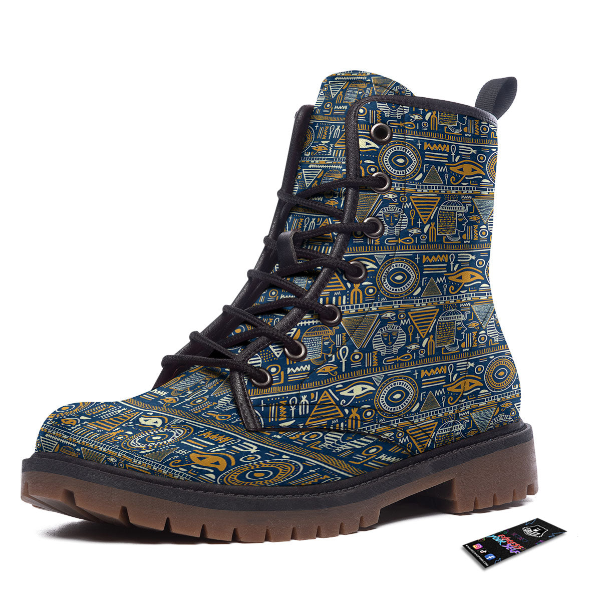 Symbols Tribal Egyptian Print Work Boots-grizzshop