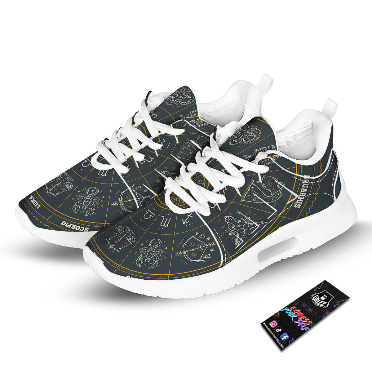 Symbols Zodiac Astrology Print Tennis Shoes-grizzshop
