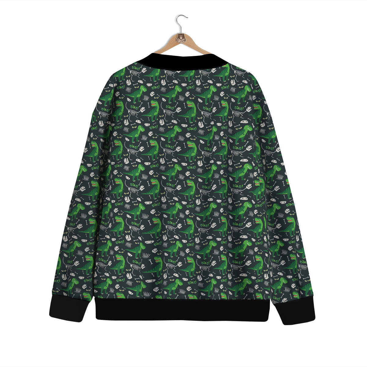 T-Rex Dinosaur Cute Green Print Pattern Cardigan-grizzshop