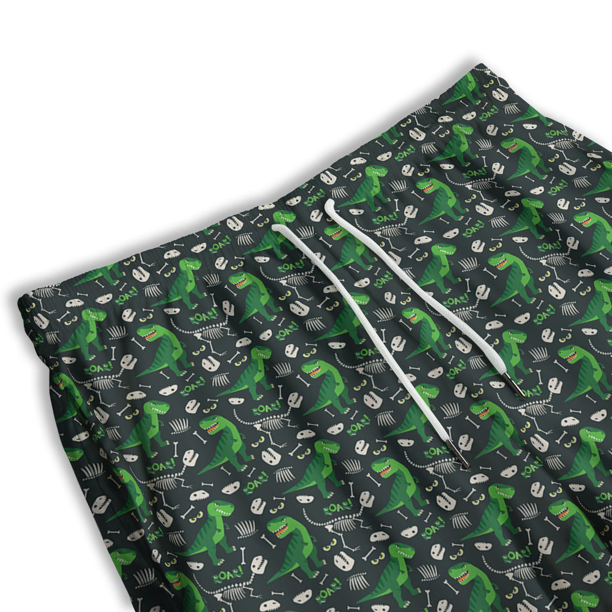 T-Rex Dinosaur Cute Green Print Pattern Men's Athletic Shorts