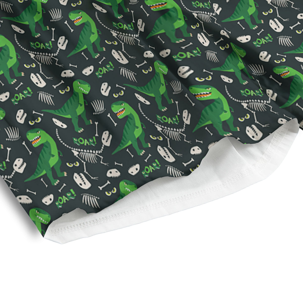 T-Rex Dinosaur Cute Green Print Pattern Men's Athletic Shorts