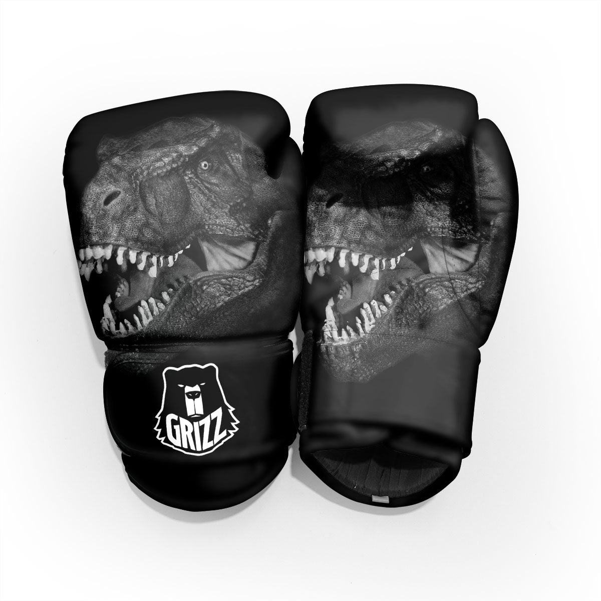 T-Rex Dinosaur White And Black Print Pro Boxing Glove