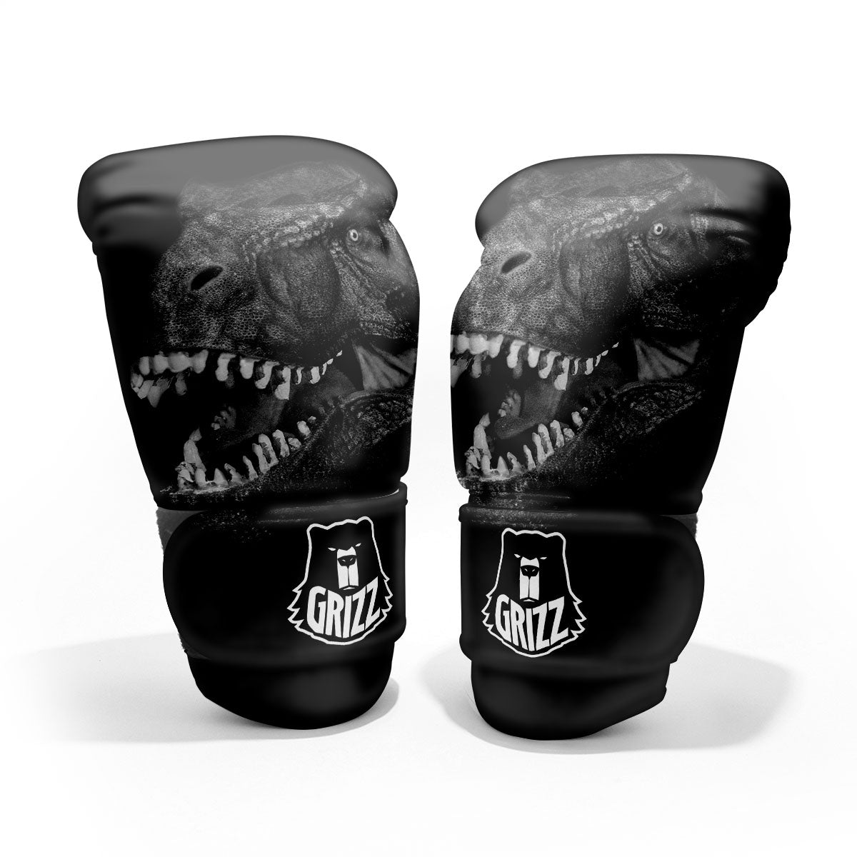 T-Rex Dinosaur White And Black Print Pro Boxing Glove