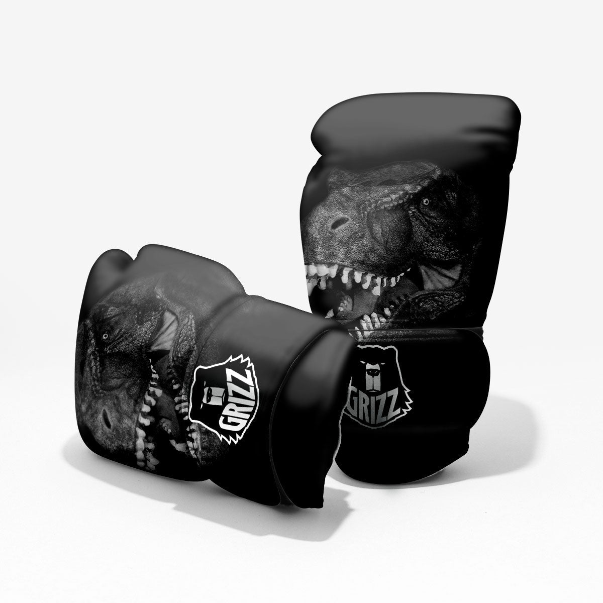 T-Rex Dinosaur White And Black Print Pro Boxing Glove