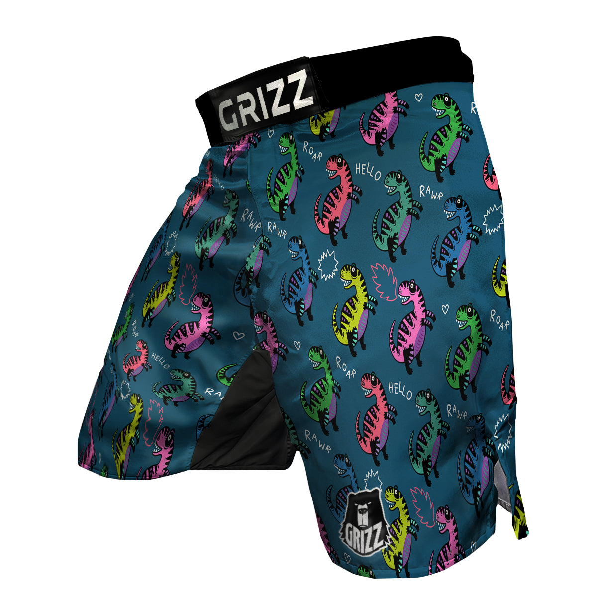 T rex Dinosaur Print Pattern MMA Shorts-grizzshop