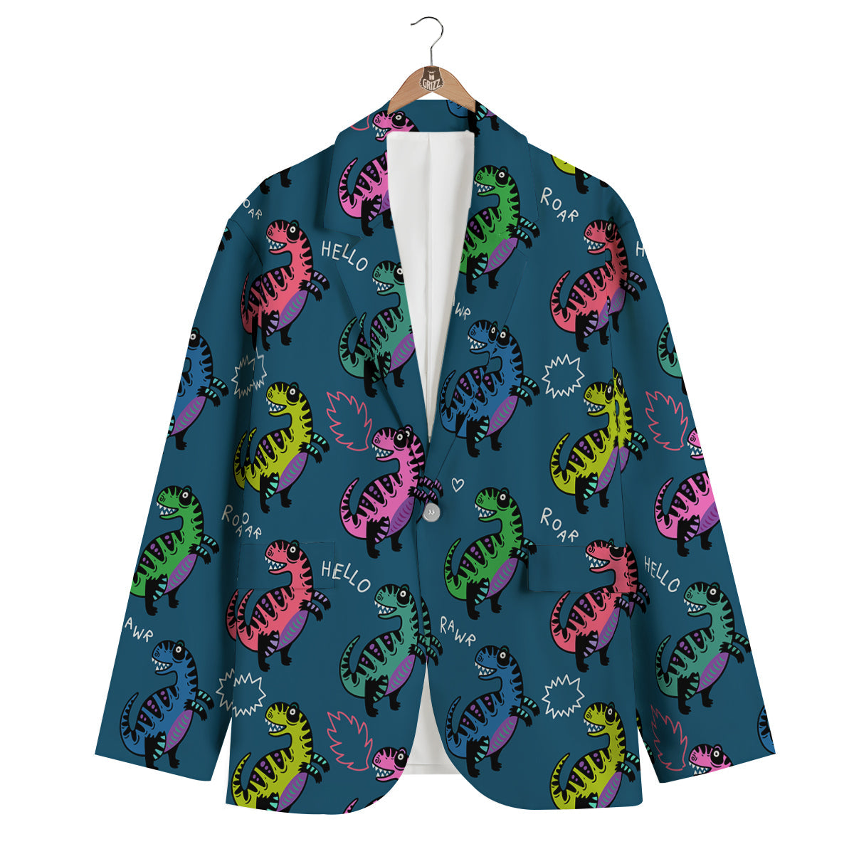T rex Dinosaur Print Pattern Men's Blazer-grizzshop
