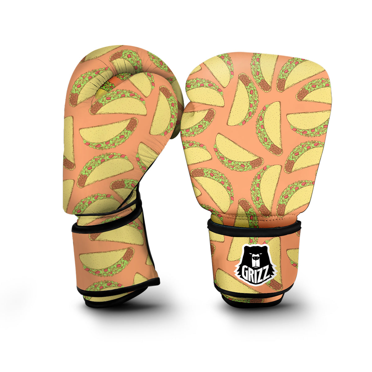 Taco Pattern Print Boxing Gloves-grizzshop