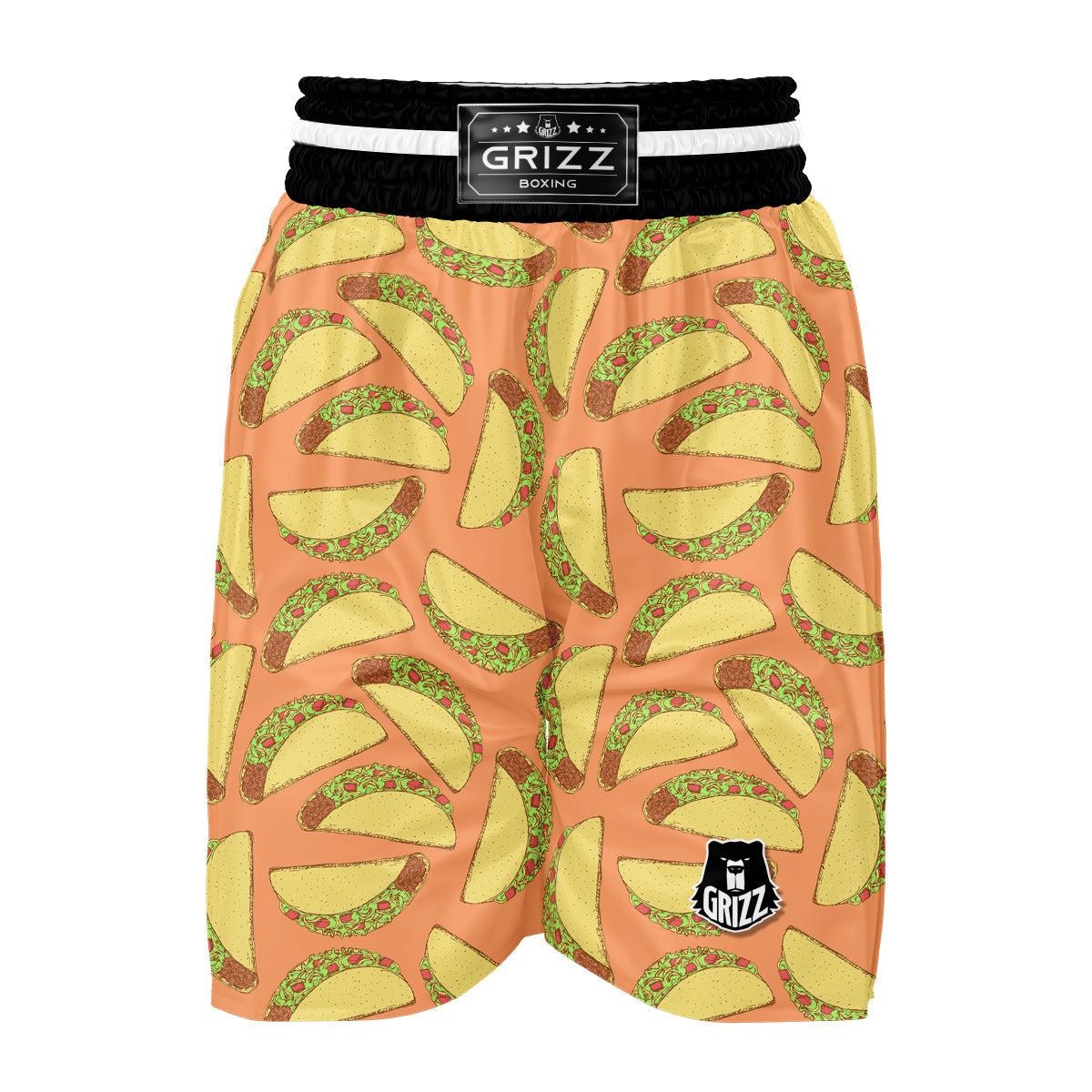 Taco Pattern Print Boxing Shorts-grizzshop