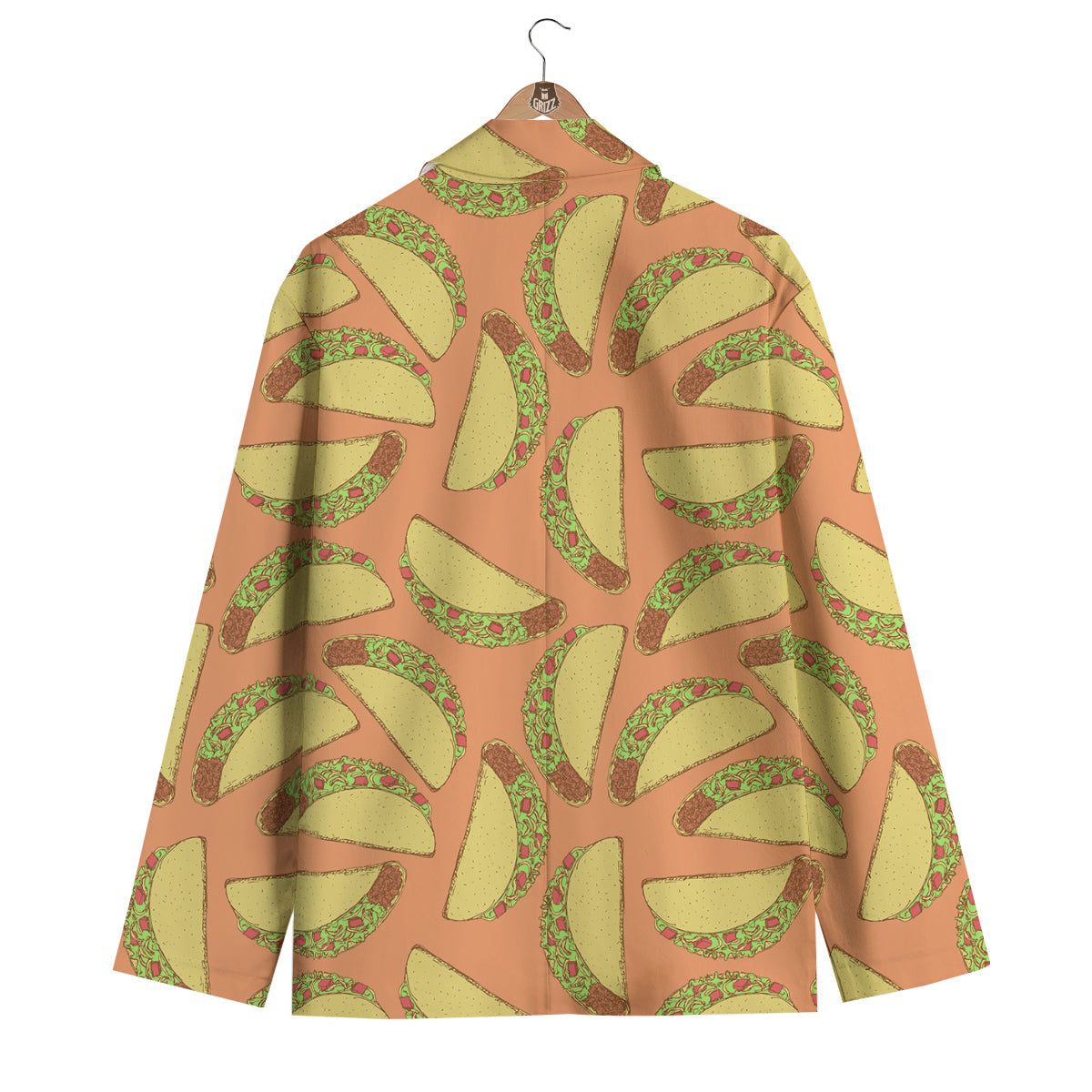 Taco Pattern Print Men's Blazer-grizzshop