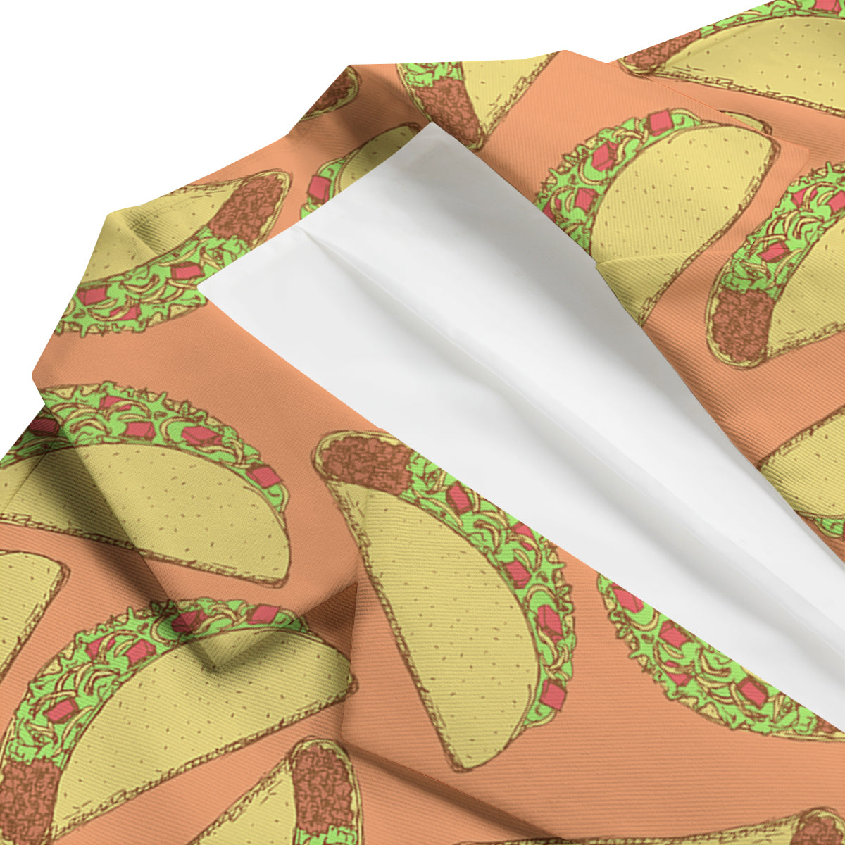Taco Pattern Print Men's Blazer-grizzshop