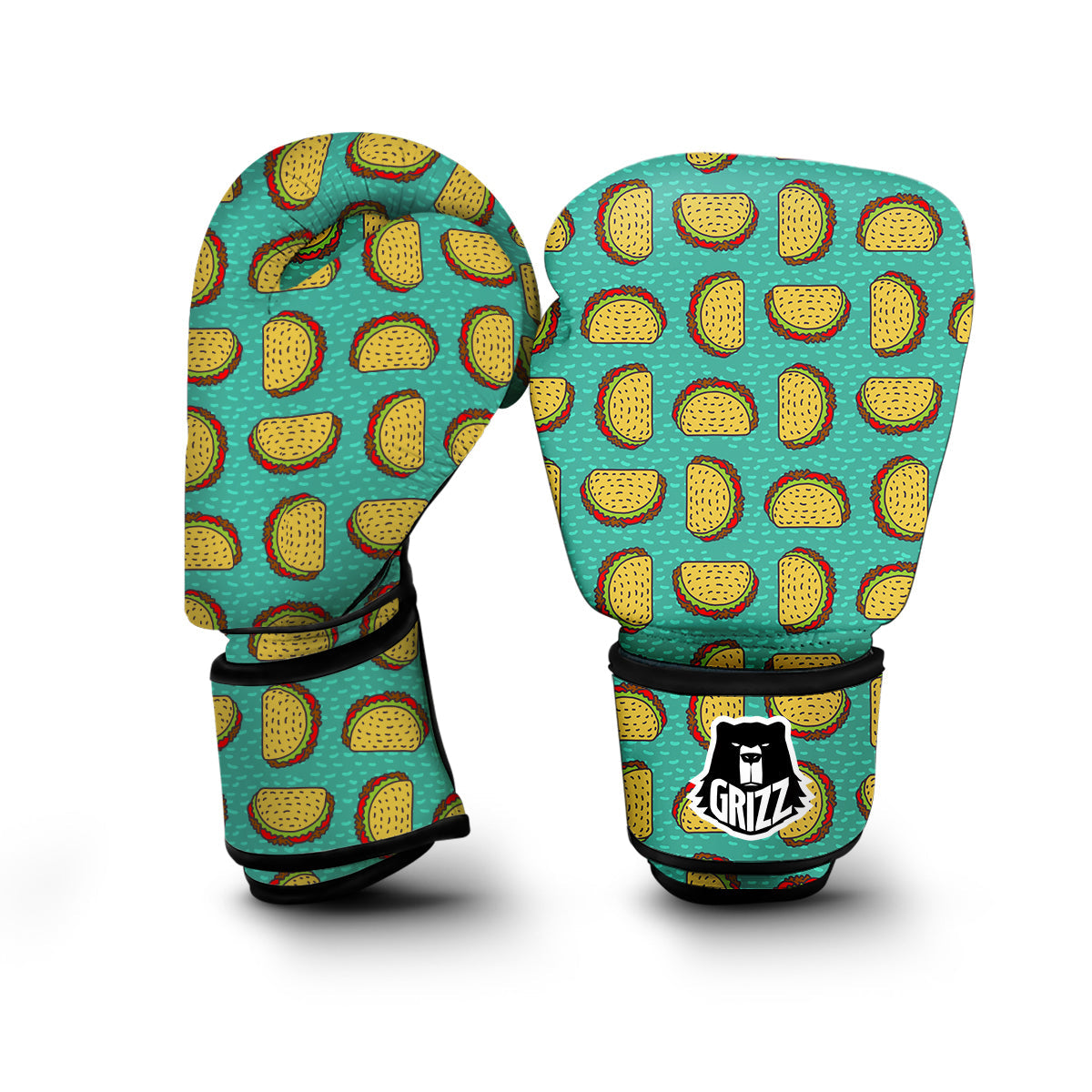 Taco Print Pattern Boxing Gloves-grizzshop