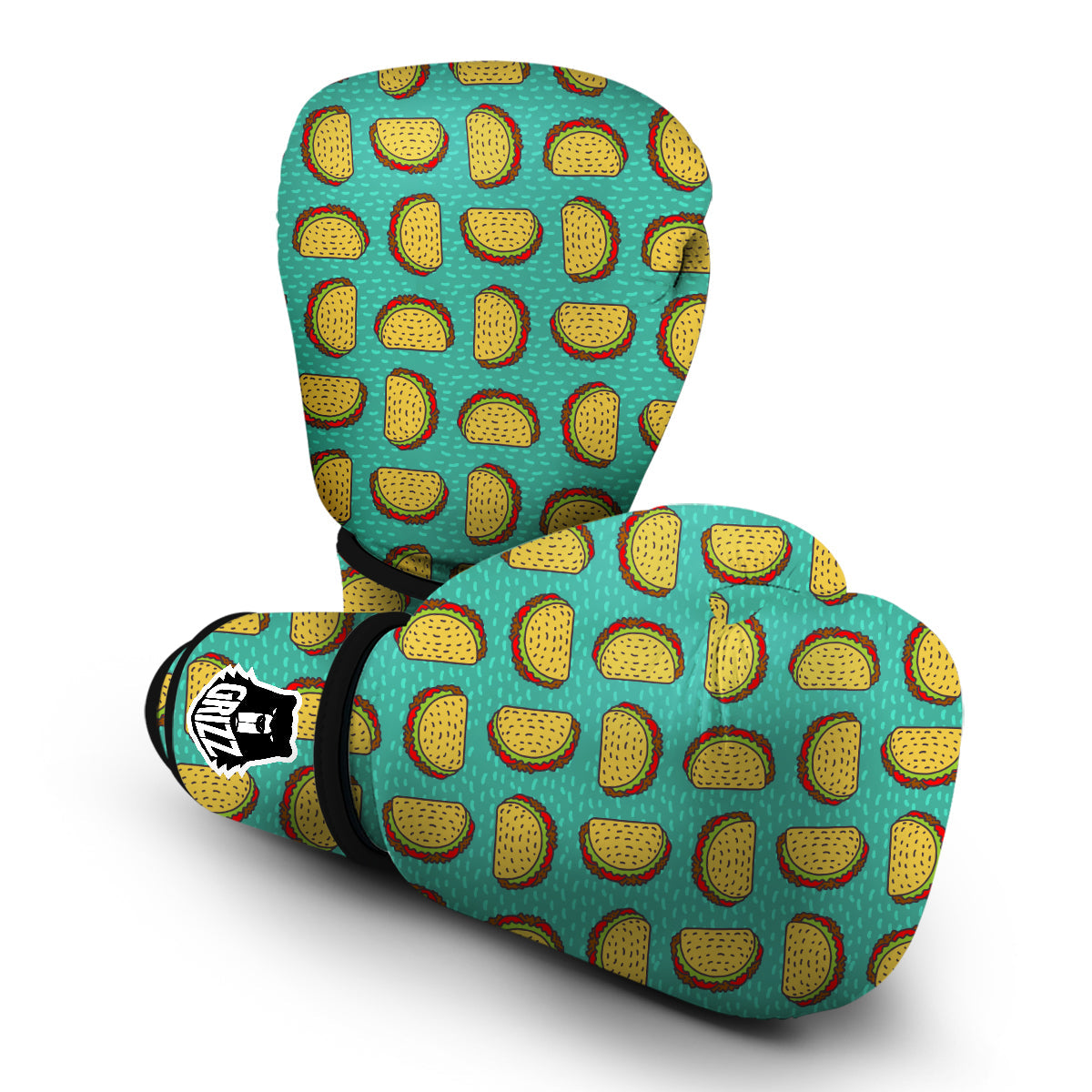 Taco Print Pattern Boxing Gloves-grizzshop